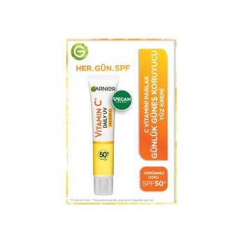 Garnier C Vitamini Parlak Günlük Güneş Koruyucu Fluid Yüz Kremi Görünmez Doku SPF50+ 40ML